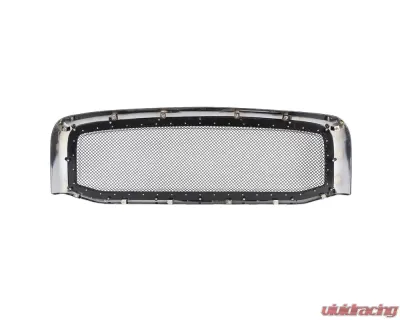 Spec-D Chrome ABS Rivet Style Grille w/ Stainless Steel Mesh Dodge Ram 2006-2008 - HG-RAM06SS