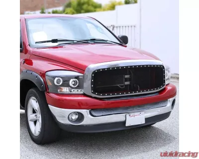 Spec-D Chrome ABS Rivet Style Grille w/ Stainless Steel Mesh Dodge Ram 2006-2008 - HG-RAM06SS