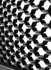 Spec-D Matte Black ABS Rebel Style Honeycomb Mesh Grille Dodge Ram 1500 2013-2018                                     - HG-RAM1315BB-GL - Image 4