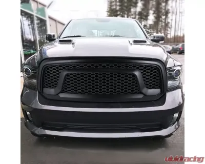 Spec-D Matte Black ABS Rebel Style Honeycomb Mesh Grille Dodge Ram 1500 2013-2018 - HG-RAM1315BB-GL