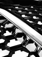 Spec-D Chrome ABS Rebel Style Honeycomb Mesh Grille Dodge Ram 1500 2013-2018                                     - HG-RAM1315CB-GL - Image 3