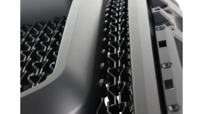 Spec-D Matte Black ABS Rebel Style Honeycomb Mesh Grille Dodge Ram 1500 2019-2021                                     - HG-RAM1915BB-RB-GL - Image 4