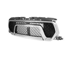 Spec-D Glossy Black ABS Chrome Trim Rebel Style Mesh Grille Dodge Ram 1500 2019-2020