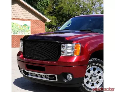 Spec-D Glossy Black ABS Honeycomb Mesh Grille GMC Sierra 2007-2013 - HG-SIE07JM-JL