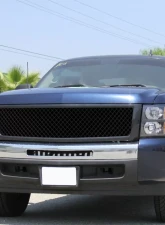 Spec-D Glossy Black ABS Honeycomb Mesh Grille Chevrolet Silverado 1500 2007-2013                                     - HG-SIV07JM-JL - Image 10