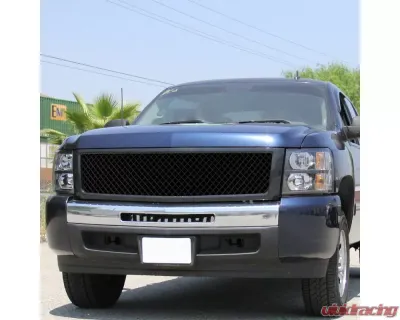 Spec-D Glossy Black ABS Honeycomb Mesh Grille Chevrolet Silverado 1500 2007-2013 - HG-SIV07JM-JL