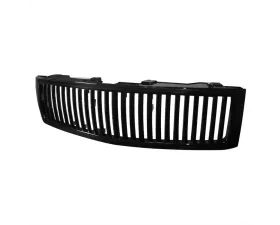 Spec-D Glossy Black ABS Vertical Grille Chevrolet Silverado 1500 2007-2013