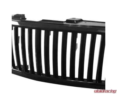 Spec-D Glossy Black ABS Vertical Grille Chevrolet Silverado 1500 2007-2013 - HG-SIV07JMVT