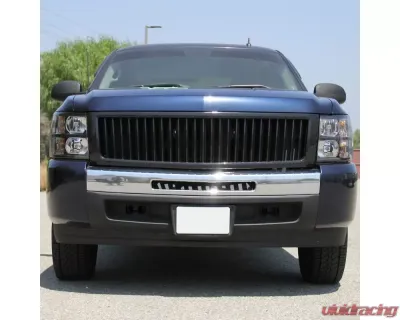 Spec-D Glossy Black ABS Vertical Grille Chevrolet Silverado 1500 2007-2013 - HG-SIV07JMVT