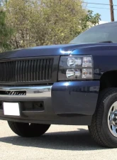 Spec-D Glossy Black ABS Vertical Grille Chevrolet Silverado 1500 2007-2013                                     - HG-SIV07JMVT - Image 10