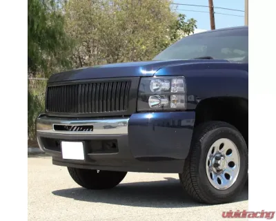 Spec-D Glossy Black ABS Vertical Grille Chevrolet Silverado 1500 2007-2013 - HG-SIV07JMVT