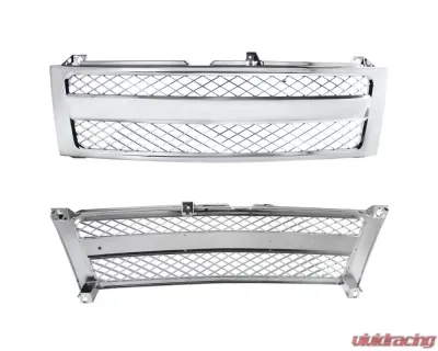 Spec-D Chrome ABS V2 Honeycomb Mesh Grille Chevrolet Silverado 1999-2002 - HG-SIV99CVT-V2-RS