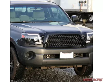 Spec-D Glossy Black ABS Honeycomb Mesh Grille Toyota Tacoma 2005-2011 - HG-TAC05JM-JL