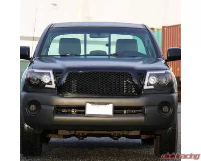 Spec-D Glossy Black ABS Honeycomb Mesh Grille Toyota Tacoma 2005-2011 - HG-TAC05JM-JL