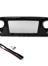 Spec-D Matte Black ABS Mesh Grille Jeep Wrangler 2007-2018                                     - HG-WRG07BB-G3-KL - Image 9