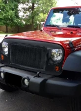 Spec-D Matte Black ABS Mesh Grille Jeep Wrangler 2007-2018                                     - HG-WRG07BB-G3-KL - Image 10