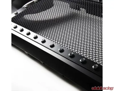 Spec-D Matte Black Rivet Style Mesh Grille Jeep Wrangler 2007-2018 - HG-WRG07BB-G4-KL