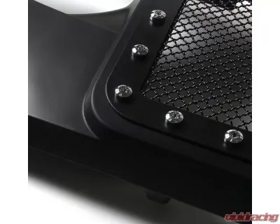 Spec-D Matte Black Rivet Style Mesh Grille Jeep Wrangler 2007-2018 - HG-WRG07BB-G4-KL