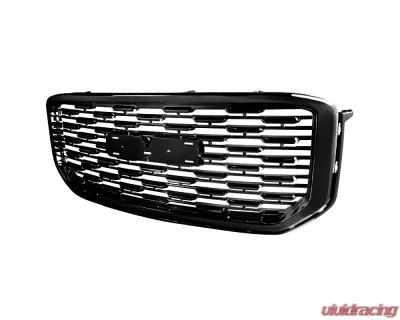 Spec-D Glossy Black ABS Denali Style Mesh Grille GMC Yukon | Yukon XL 2015-2020 - HG-YUK15JM-V2-GL
