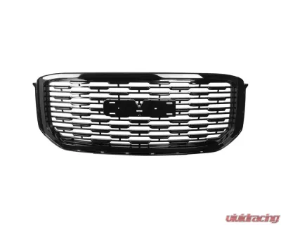 Spec-D Glossy Black ABS Denali Style Mesh Grille GMC Yukon | Yukon XL 2015-2020 - HG-YUK15JM-V2-GL