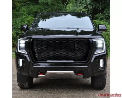 Spec-D Glossy Black Front Upper Grille Moulding GMC Yukon | Yukon XL 2021-2022 - HG-YUK21GB-MD-GL