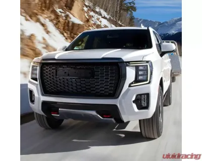 Spec-D Glossy Black Front Upper Grille Moulding GMC Yukon | Yukon XL 2021-2022 - HG-YUK21GB-MD-GL