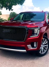 Spec-D Glossy Black Front Upper Grille Moulding GMC Yukon | Yukon XL 2021-2022                                     - HG-YUK21GB-MD-GL - Image 10
