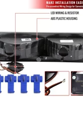 Spec-D LED Strip Bumper Corner Signal Lights (Matte Black Housing/Clear Lens) Chevrolet | GMC 1988-1999                                     - LB-C1088JM-G3-GO - Image 7