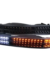 Spec-D Bumper Lights w/ Sequential Turn Signal Lights (Glossy Black Housing/Smoked Lens) GMC Sierra | Yukon 1999-2007                                     - LB-GMC99GLED-SQ-TM - Image 10