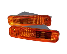 Spec-D Bumper Lights (Chrome Housing/Amber Lens) Acura Integra 1990-1991