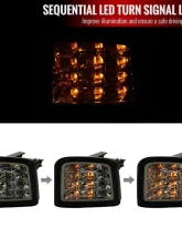 Spec-D LED Sequential Front Bumper Turn Signal Lights (Chrome Housing/Smoke Lens) Subaru WRX | STI 2015-2021                                     - LB-WRX15GLED-SQ-VS - Image 2