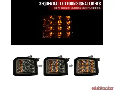 Spec-D LED Sequential Front Bumper Turn Signal Lights (Chrome Housing/Smoke Lens) Subaru WRX | STI 2015-2021 - LB-WRX15GLED-SQ-VS