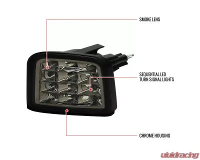 Spec-D LED Sequential Front Bumper Turn Signal Lights (Chrome Housing/Smoke Lens) Subaru WRX | STI 2015-2021 - LB-WRX15GLED-SQ-VS