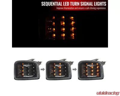 Spec-D LED STI Sequential Front Bumper Turn Signal Lights (Matte Black Housing/Clear Lens) Subaru WRX | STI 2015-2021 - LB-WRX15JMLED-SQ-VS