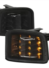 Spec-D LED STI Sequential Front Bumper Turn Signal Lights (Matte Black Housing/Smoke Lens) Subaru WRX | STI 2015-2021                                     - LB-WRX15SMLED-SQ-VS - Image 8