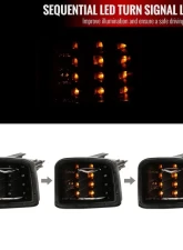 Spec-D LED STI Sequential Front Bumper Turn Signal Lights (Matte Black Housing/Smoke Lens) Subaru WRX | STI 2015-2021                                     - LB-WRX15SMLED-SQ-VS - Image 2