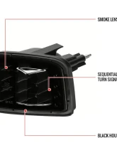 Spec-D LED STI Sequential Front Bumper Turn Signal Lights (Matte Black Housing/Smoke Lens) Subaru WRX | STI 2015-2021                                     - LB-WRX15SMLED-SQ-VS - Image 7