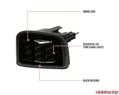 Spec-D LED STI Sequential Front Bumper Turn Signal Lights (Matte Black Housing/Smoke Lens) Subaru WRX | STI 2015-2021 - LB-WRX15SMLED-SQ-VS