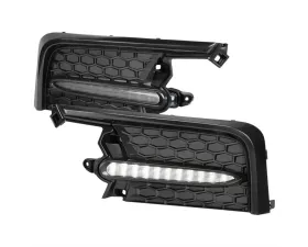 Spec-D Glossy Black Switchback LED Signal Fog Light Bezels (Chrome Housing/Clear Lens) Toyota Corolla 2020-2022