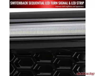Spec-D Switchback LED Sequential Signal Fog Light Mesh Bezels (Glossy Black Housing/Clear Lens) Subaru WRX | STI 2018-2021 - LDR-WRX18GBV2-SQ-VS