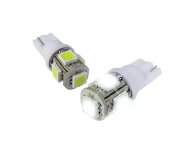 Spec-D T10 White 5 SMD Wedge LED License Plate, Side Marker & Lamp Light Bulb (2pc)