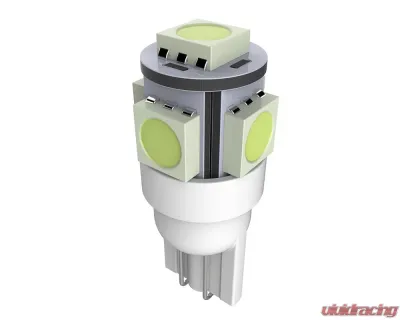 Spec-D T10 White 5 SMD Wedge LED License Plate, Side Marker & Lamp Light Bulb (2pc) - LED-194WH-03