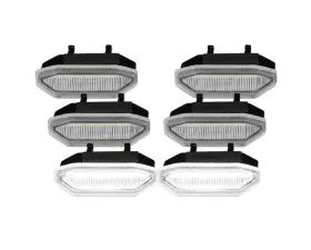 Spec-D Front Grille LED Driving Lights - 6pc (Chrome Housing/Clear Lens) Ford Mustang 2015-2017