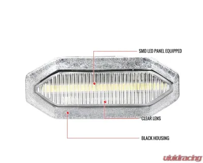 Spec-D Front Grille LED Driving Lights - 6pc (Chrome Housing/Clear Lens) Ford Mustang 2015-2017 - LED-MST15CLEDG6-VS