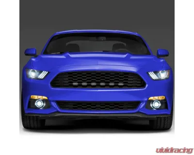 Spec-D Front Grille LED Driving Lights - 6pc (Chrome Housing/Clear Lens) Ford Mustang 2015-2017 - LED-MST15CLEDG6-VS