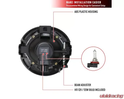 Spec-D H11 Fog Lights (Chrome Housing/Clear Lens) Chrysler | Dodge | Jeep 2011-2019 - LF-300C11C-HZ