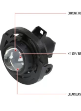 Spec-D H11 Fog Lights (Chrome Housing/Clear Lens) Chrysler | Dodge | Jeep 2011-2019                                     - LF-300C11C-HZ - Image 9