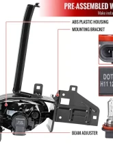 Spec-D H11 Fog Lights Kit (Chrome Housing/Smoked Lens) Honda Accord 2008-2010                                     - LF-ACD082AMOEM-HZ - Image 6