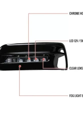 Spec-D LED Fog Lights Kit w/ Switch & Wiring Harness (Chrome Housing/Clear Lens) Honda Accord 2018-2020                                     - LF-ACD184CLED-HZ - Image 9