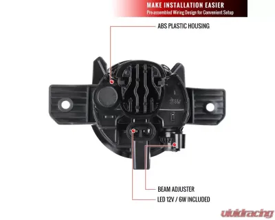 Spec-D 12v/6w LED Fog Lights Kit (Chrome Housing/Clear Lens) Nissan Altima 2019-2021 - LF-ALT19CLED-HZ